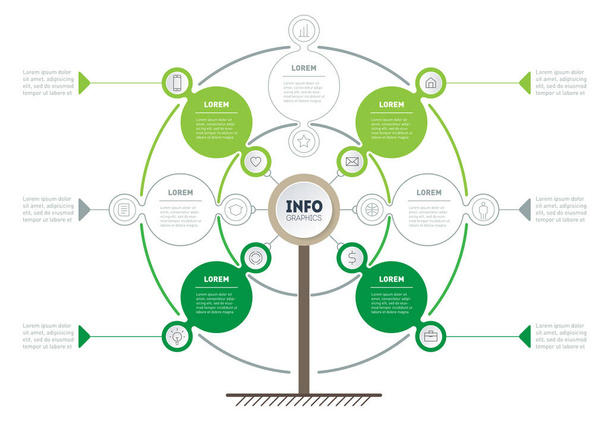 vector illustration of graphic information, info tree info graphic - Vector, Image