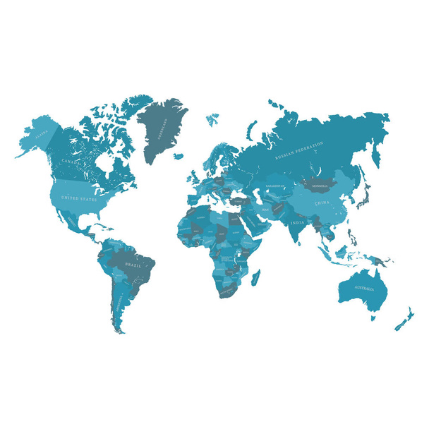 Kaart van de wereld. Vector hand getekende illustratie - Vector, afbeelding