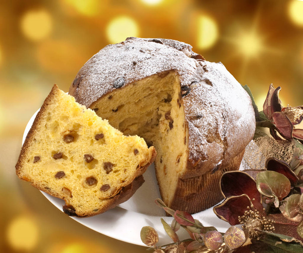 Panettone, the most famous Italian Christmas cake.  - Photo, Image