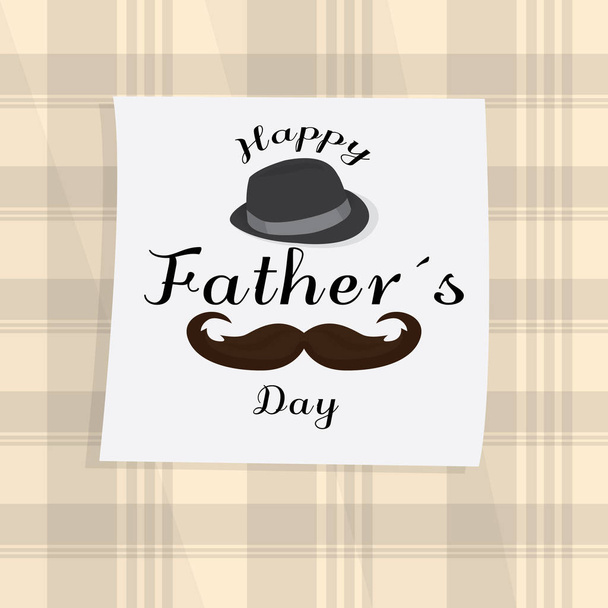 Faterh day poster with a hat and moustache - Vector, Image