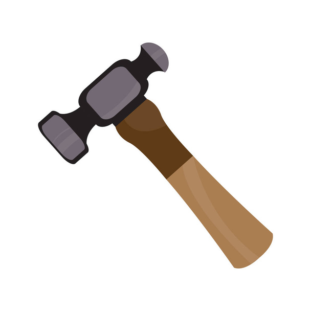 Isolated hand hammer image. Constuction tool - Vector, imagen