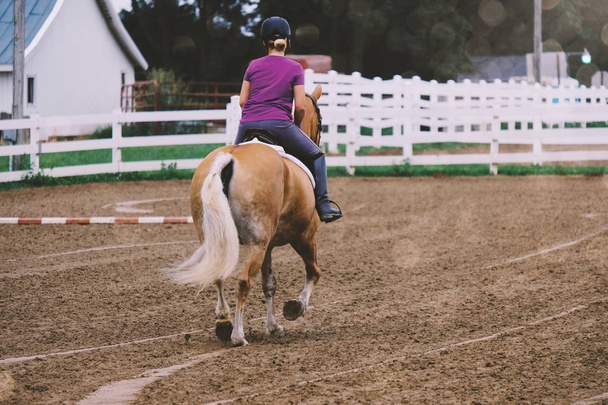 Chica montar a caballo
 - Foto, imagen