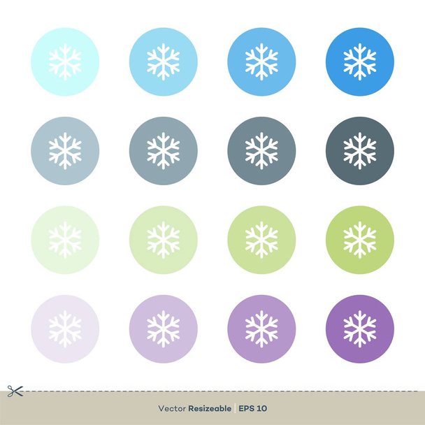 Schneeflocken einfaches Vektorsymbol isoliert auf weißem Hintergrund - Vektor, Bild