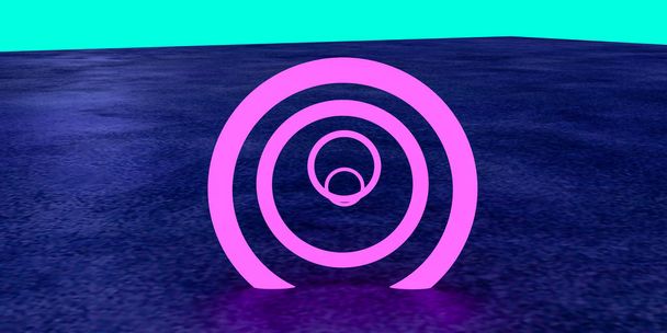 3D render of pink circles - Photo, Image