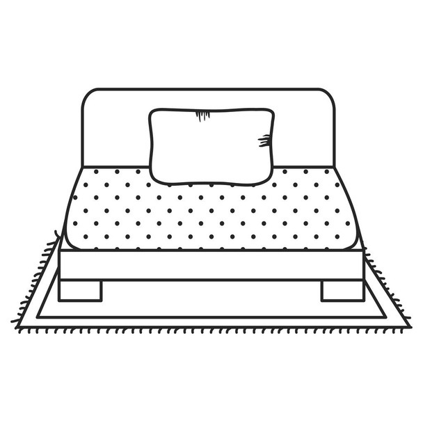 ліжко з дерев'яної ікони меблів
 - Вектор, зображення