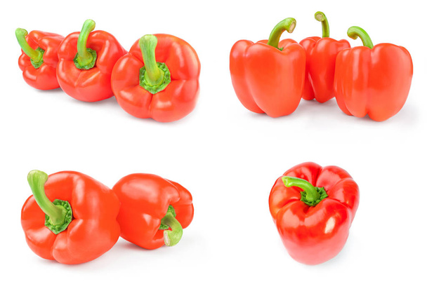 Collection of paprika isolated on a white background cutout - Foto, immagini