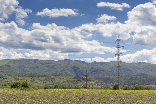 Rural Landscape with Upper Thracian Plain near town of Perushtitsa, Plovdiv Region, Bulgaria - Zdjęcie, obraz