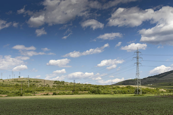 Rural Landscape with Upper Thracian Plain near town of Perushtitsa, Plovdiv Region, Bulgaria - Фото, изображение