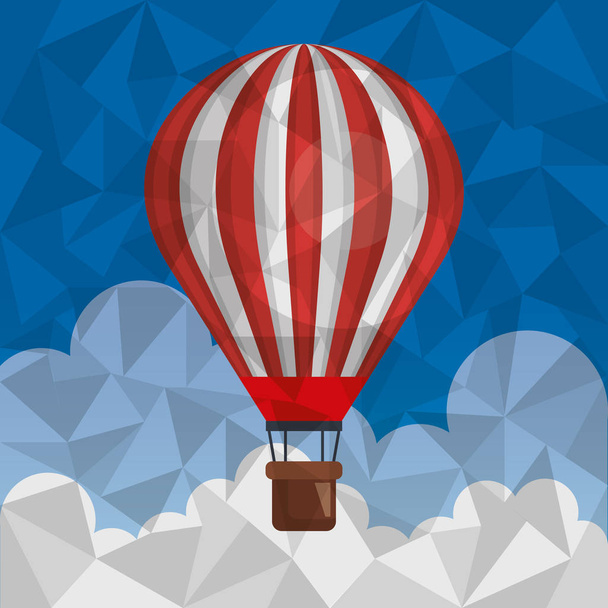воздушный шар горячий полет в небе
 - Вектор,изображение