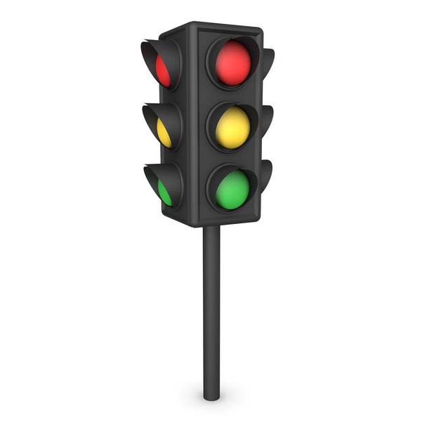3D Rendering of intersection traffic stop light - Foto, afbeelding