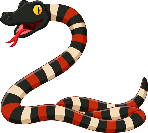 白い背景に漫画怒っているヘビのベクトルイラスト - ベクター画像