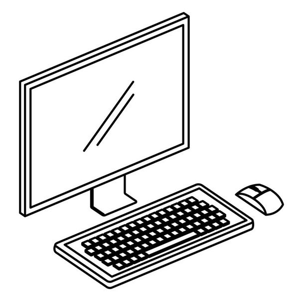 Desktop-Computer isometrisches Symbol - Vektor, Bild