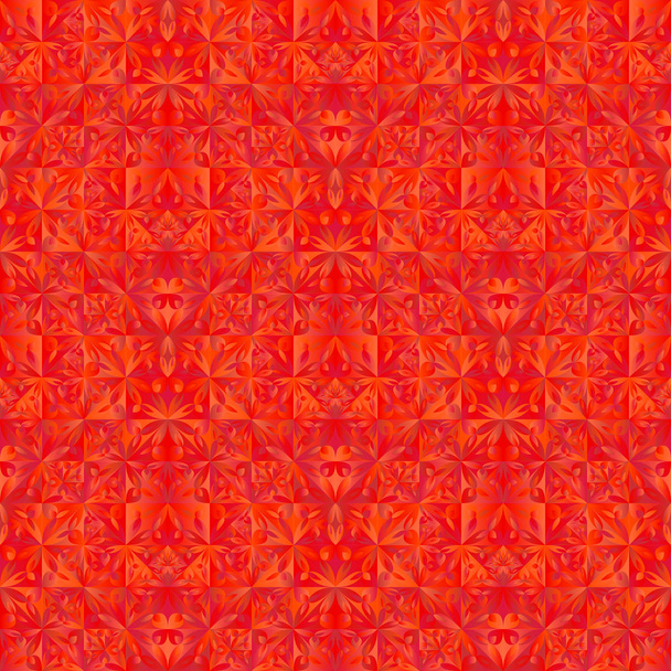 Geometrische veelhoekige rode driehoekige bloem patroon achtergrond - Vector, afbeelding