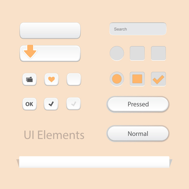 User interface elements: Buttons, Switchers, On, Off, Player, Audio, Video - Vector, Image