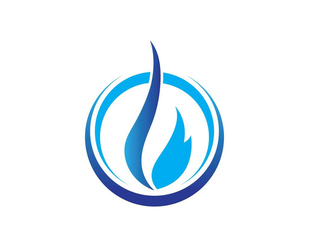 Ogień Płomień Logo szablon wektor ikona logo ropy, gazu i energii - Wektor, obraz