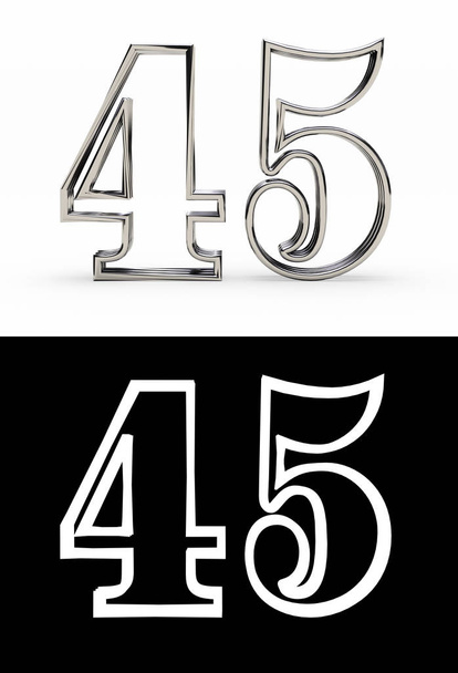 Silver number forty-five years - Photo, Image