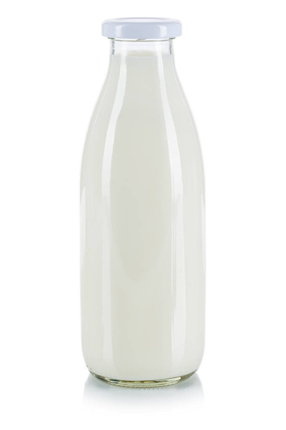 Fresh milk bottle isolated on white - Fotó, kép