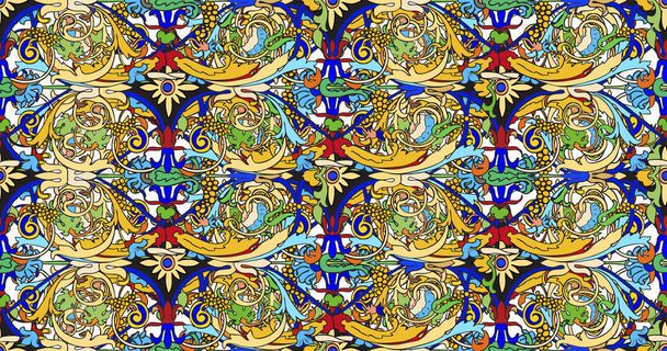 bezproblémové vzory perských ozdob. Květinové barokní vzory, Italská Perština. - Vektor, obrázek