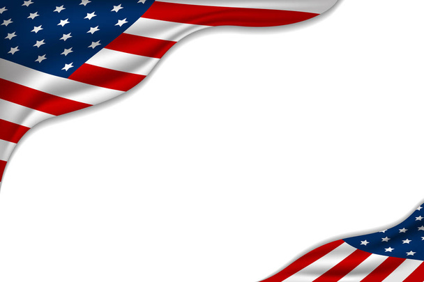 ΗΠΑ ή αμερικανική σημαία σε λευκή απεικόνιση διάνυσμα φόντου - Διάνυσμα, εικόνα
