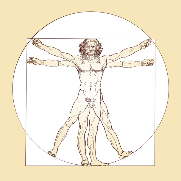 Vitruvius-tanulmány-Leonardo da Vinci - Fotó, kép