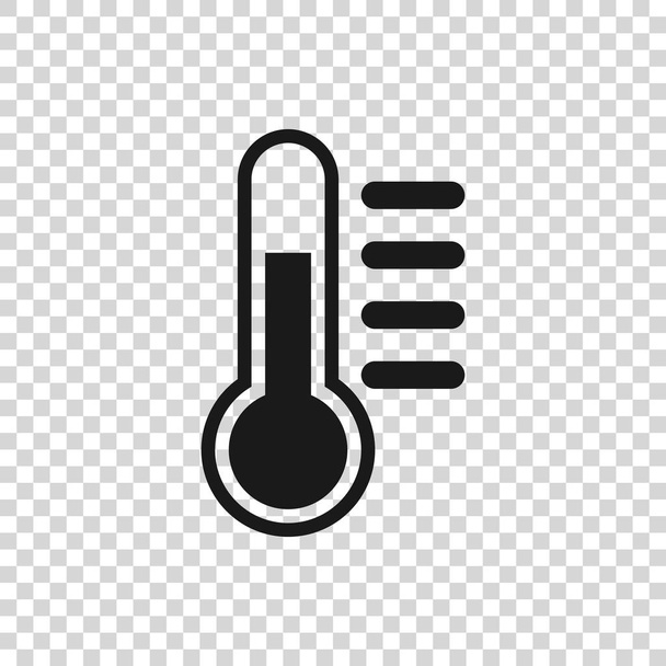 Сірий термометр значок ізольований на прозорий фон. Векторна ілюстрація - Вектор, зображення