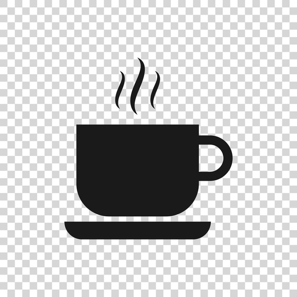 Сіра чашка кави іконка ізольована на прозорий фон. Чашку чаю. Гарячий напій кави. Векторна ілюстрація - Вектор, зображення