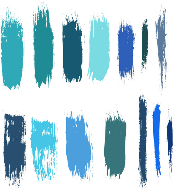 Big collection of black paint brush strokes - Vector, Image