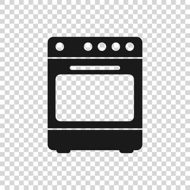 透明な背景に分離された灰色のオーブンアイコン。ストーブガスオーブンサイン。ベクトルイラストレーション - ベクター画像