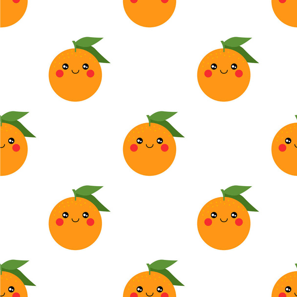 cute oranges fruits vector seamless pattern - Vettoriali, immagini