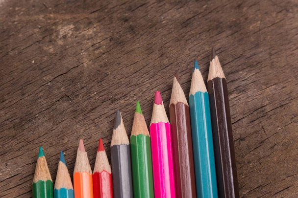 Wooden colorful pencils - Photo, Image