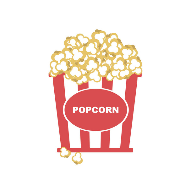 Popcorn in Schachtel mit roten Streifen - Vektor, Bild
