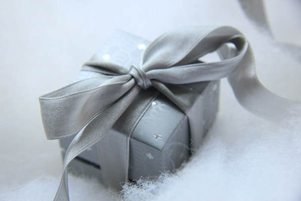 Silver Christmas gift - Φωτογραφία, εικόνα