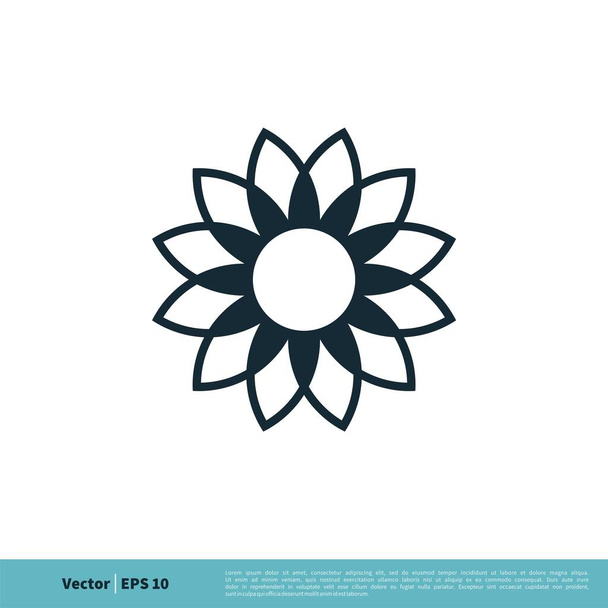 abstrakte Blume Zierzeichen Logo Vorlage - Vektor, Bild