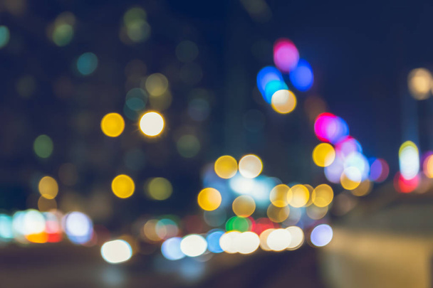 Light night city bokeh abstract background - Foto, afbeelding