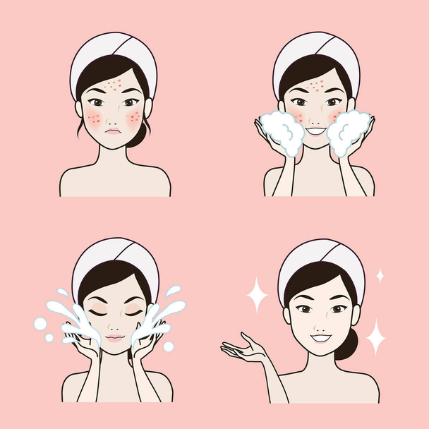 clean face bright - Vector, Image