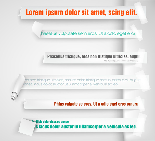 Paper bookmarks for text pieces - Vetor, Imagem