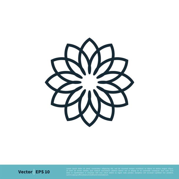 Plantilla de logotipo de signo ornamental de flor abstracta
 - Vector, imagen