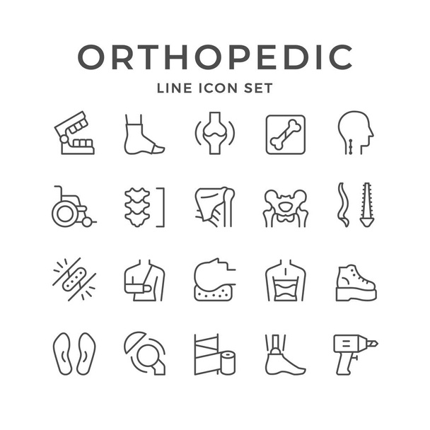 Zestaw ikon linii ortopedii - Wektor, obraz