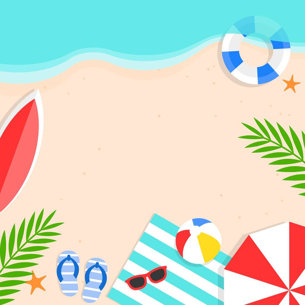 Bright summer beach background - Vector, Image