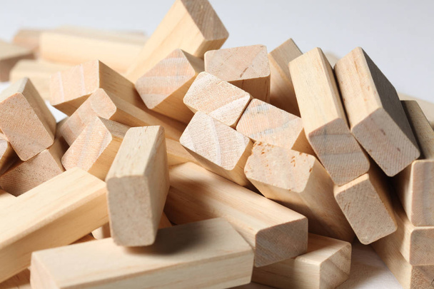stack of wooden block on white background - Photo, Image