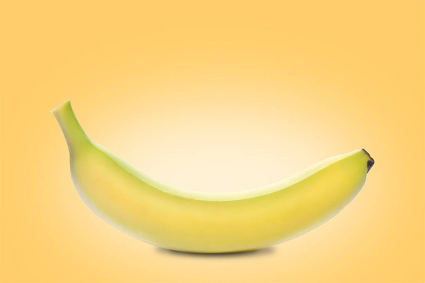 μπανάνα απομονωμένη σε κίτρινο φόντο - Φωτογραφία, εικόνα