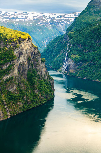 View on Geirangerfjord from Flydasjuvet viewpoint Norway - Photo, image