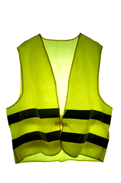 yellow vest french icon protest isolated on white background with clipping pathand copy space for your text - Photo, Image