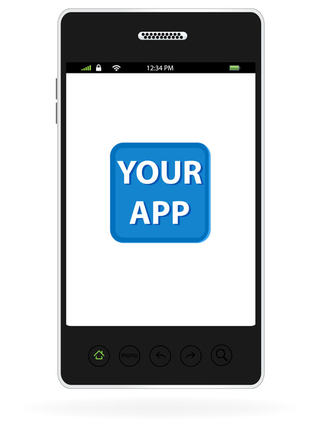 Smart Phone with App Icon - Vector, Image