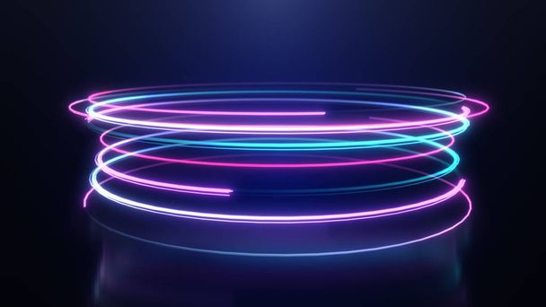 Abstract neon light streaks lines motion background - Photo, Image