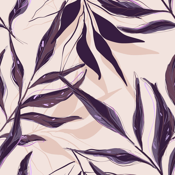 Floral palm leaves pattern. Tropical summer exotic floral tropical palm leaf.  Plant flower nature wallpaper texture. Banana plant  vector art - Διάνυσμα, εικόνα