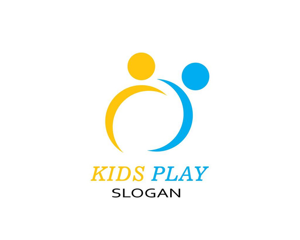 niños jugar logo vector plantilla  - Vector, imagen
