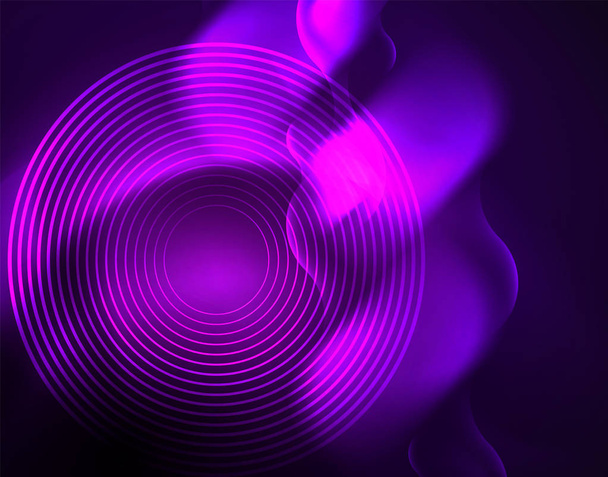 Kiiltävä metallinen neon aallot vektori suunnittelu
 - Vektori, kuva