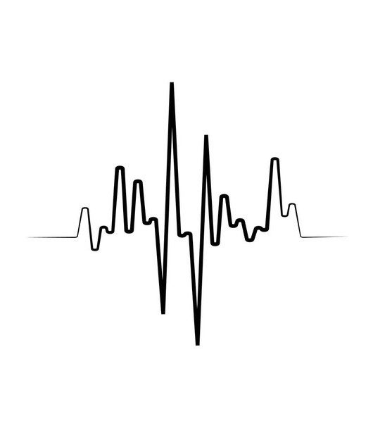 Black audio wave symbol. Music equalizer element - Photo, Image