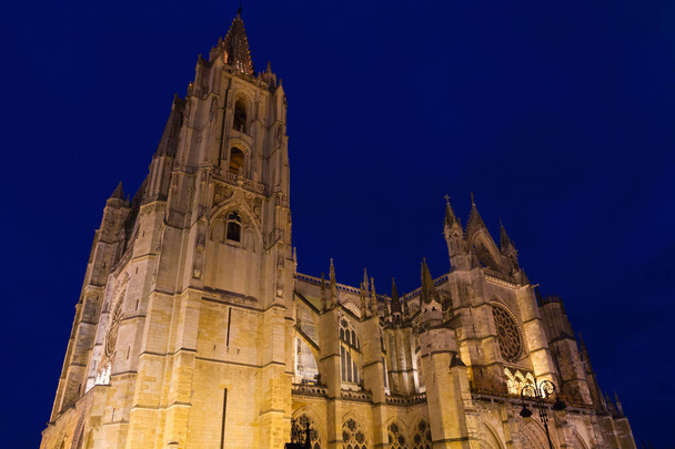 Leonin katedraalin ulkopuoli yöllä
  - Valokuva, kuva